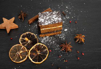 Sponge Cake with Spices and Honey, Piernik, Brown Biscuit