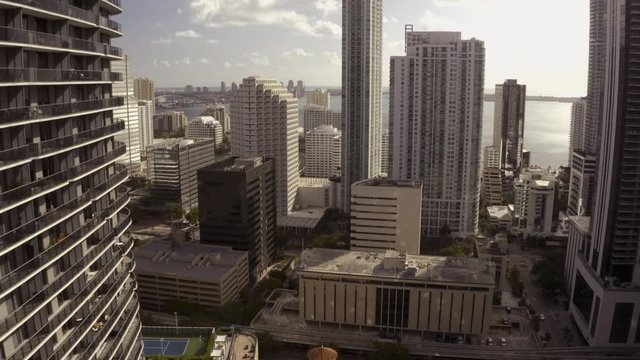 Drone footage Miami Brickell circa 2019