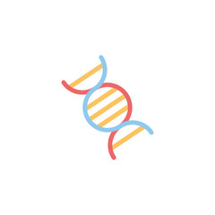 Isolated medical dna icon flat design