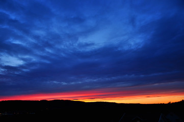 Fototapeta na wymiar Sunset and blue sky
