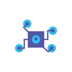 Obraz premium Digital motherboard icon flat design