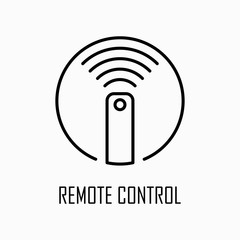 Remote control icon simple outline flat illustration