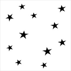 Vector pattern with stars on white background.