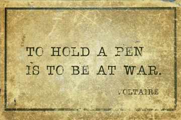 hold a pen Voltaire