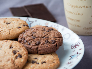 les biscuits secs au chocolat pour petit déjeuner  