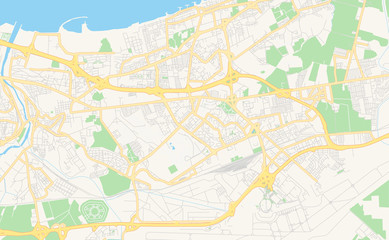 Fototapeta na wymiar Printable street map of Bab Ezzouar, Algeria