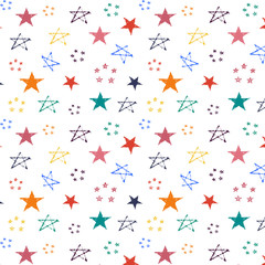 Vector pattern stars on white background.