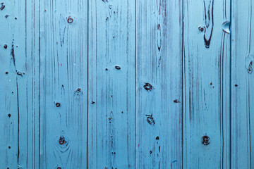 Fototapeta premium blue wooden texture background of vertical planks closeup