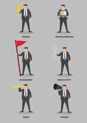 Business Terms and Concepts Vector Cartoon Character