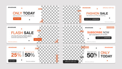 Sale template collection for promotion sale. Editable banner for social media post, website and internet ads. Black friday and cyber monday holiday event.