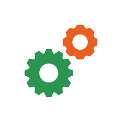 Isolated gear icon flat design