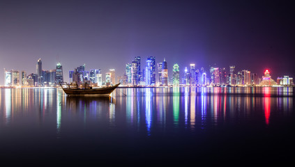 Obraz premium Doha, Qatar - by Night