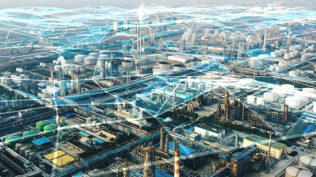 Smart factory concept. Communication network. INDUSTRY4.0