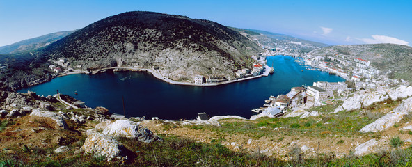 Panoramic view of Balaklava bay. Sevastopol, Crimea