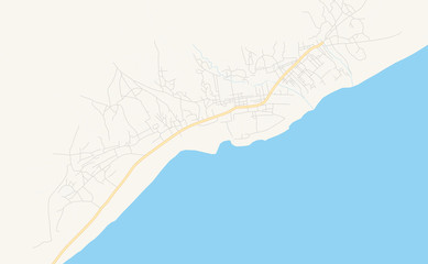Printable street map of Marka, Somalia - obrazy, fototapety, plakaty