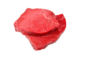 Beef steak isolated on white background.