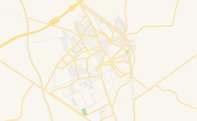 Printable street map of Damanhur, Egypt