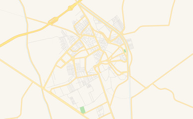 Printable street map of Damanhur, Egypt