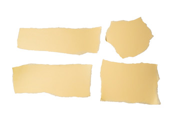 Empty beige paper pieces isolated. Space for text or design.