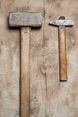 old hammer and nails