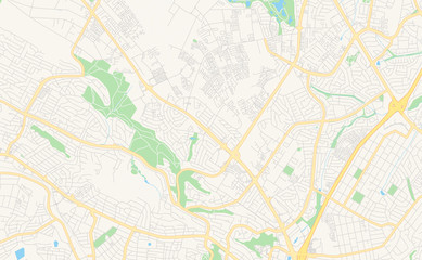 Fototapeta na wymiar Printable street map of Roodepoort, South Africa