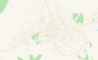 Printable street map of Bertoua, Cameroon