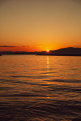 琵琶湖の夕陽です