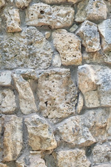 Background of old cobblestone wall, surface texture of large stones