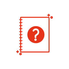 Isolated notebook and help icon line design