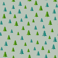 Seamless pattern with christmas trees