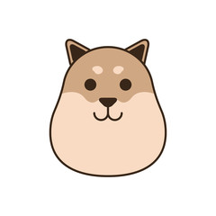 cute little dog bulldog head fill style icon