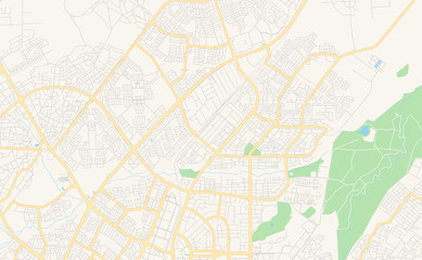 Printable street map of Gaborone, Botswana