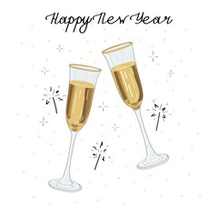 Champagne glasses postcard4