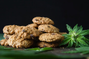 Chocolate chip cookies with cannabis