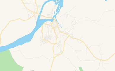 Printable street map of Edea, Cameroon