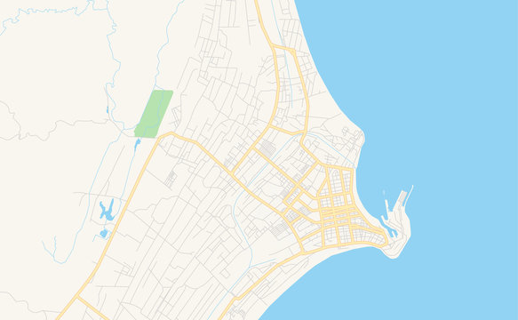 Printable street map of Toamasina, Madagascar