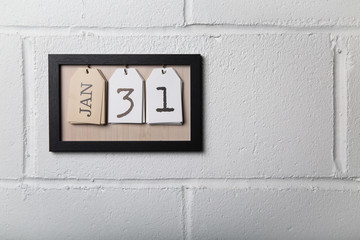 Wall Hanging Calendar in a Picture Frame Showing January 10
