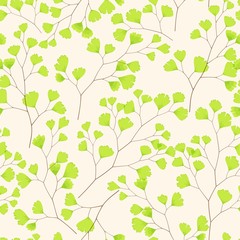 Seamless floral pattern with maidenhair fern leaf © olga_igorevna