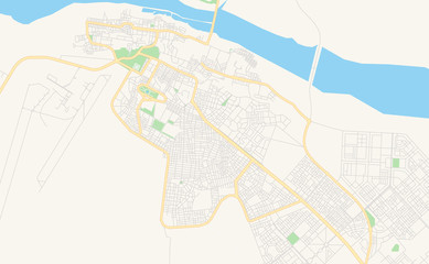 Printable street map of Laayoune, Western Sahara