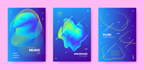 Electronic Music. Dj Poster. Neon Gradient 