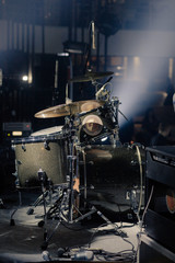 Fototapeta na wymiar drummer plays the drums