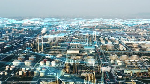 Smart factory concept. Communication network. INDUSTRY4.0