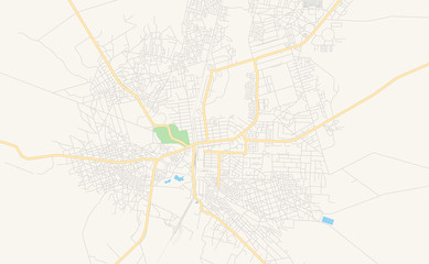 Printable street map of Kabwe, Zambia