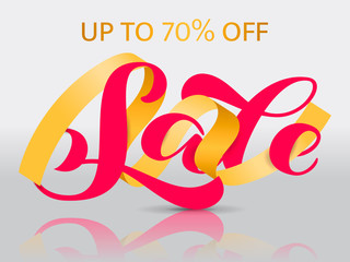 Sale brush lettering. Vector illustration for banner