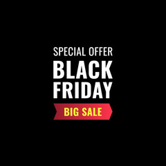 Black friday sale banner. Vector isolated illustration.