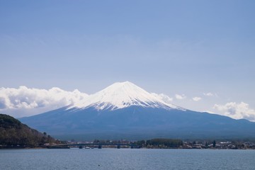Mountain Fuji at Kawaguchiko lake, Fujiyoshida, Japan