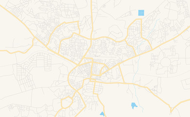 Fototapeta premium Printable street map of Dodoma, Tanzania