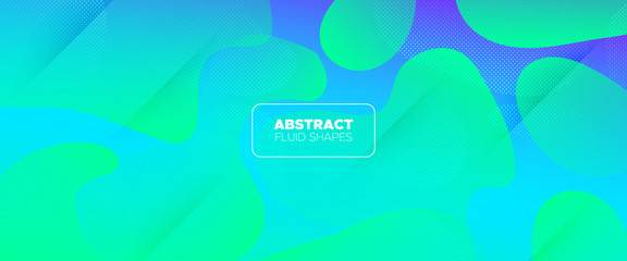 Vibrant Graphic Background. Fluid Shapes. 3d 