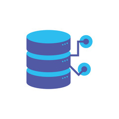 Digital web hosting icon flat design