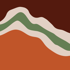 Modern Abstract Shapes Terrae Modern Geometric Texture Poster Terracotta Art Print Painting Fashion Color Abstraction Contemporary Burnt Orange Vector Illustration Clipart